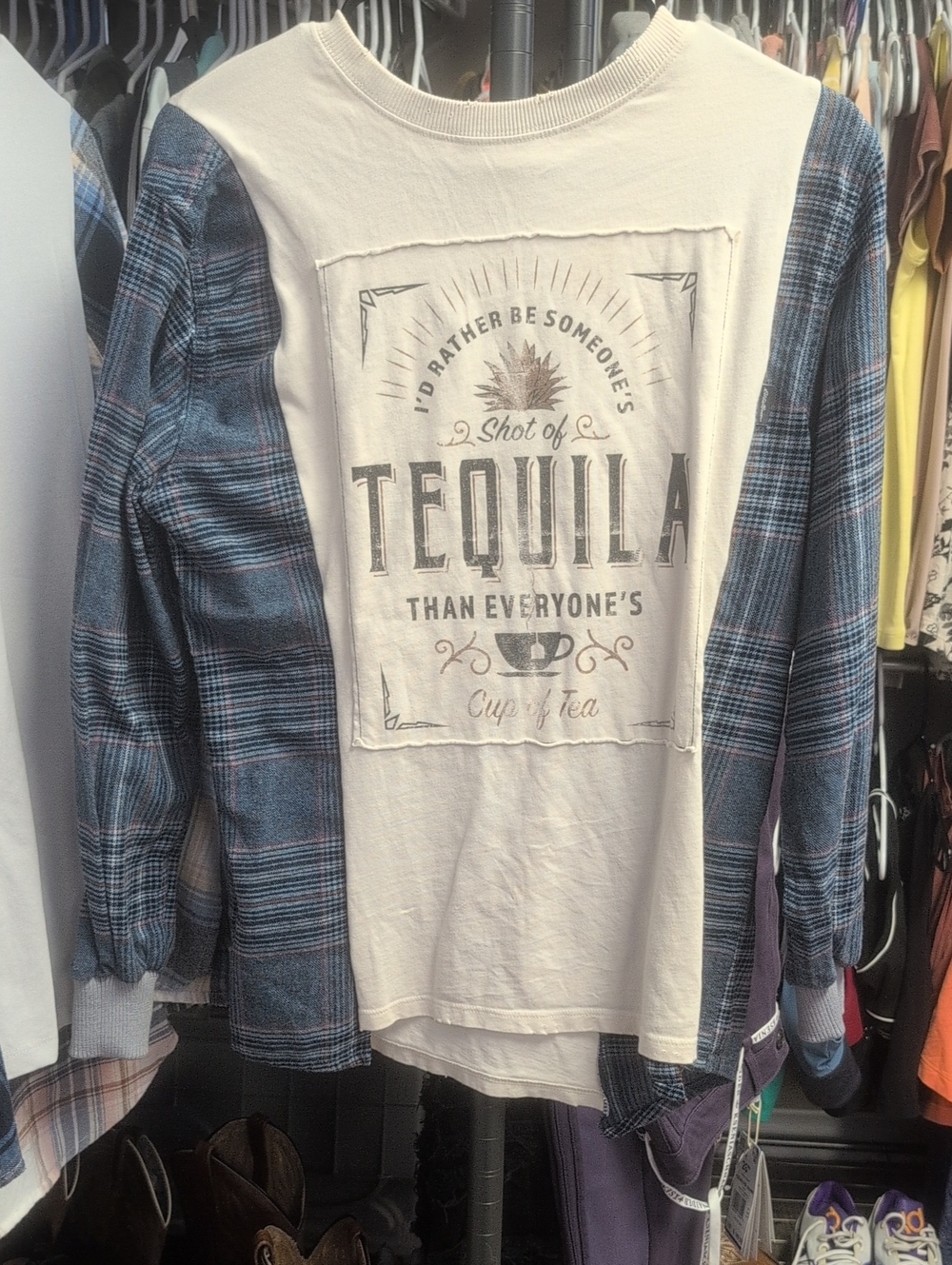 Upcycle Graphic T-shirt With Final Sleeves And Sweatshirt Cuffs